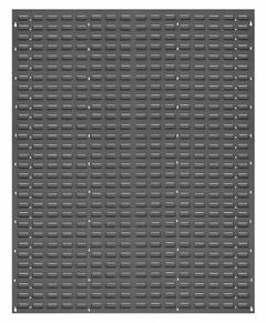 QUANTUM STORAGE SYSTEMS Louvered Panel: 61 in x 48 in x 1 in, 1 Sides, 0 Bins, Gray (MPN QLP-4861). Key specifications — attr38851: Gray; attr38864: Baked Enamel; attr38845: QUANTUM STORAGE SYSTEMS.