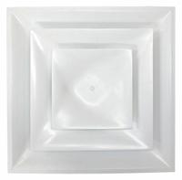 Diffuser: Ceiling, 23 3/4 in H, 23 3/4 in W, Lay-In, 8 in Duct, Plastic, Square Cone, White (MPN STR-C-8W-FR). Key specifications — Insulated: No; Adjustable Blades: No; Color: White; Brand: AMERICAN LOUVER; Mounting Location: Ceiling.