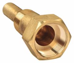 WINTERS Threaded Thermowell: Brass, For 3 1/2 in Stem Lg, 1 3/4 in Insertion Lg, 710 psi (MPN TIW03LF). Key specifications — attr1275131: 400°F/204°C; attr1275136: WINTERS; attr1275129: 710 psi.