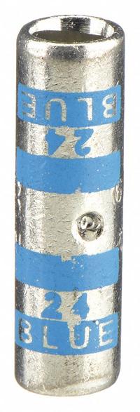 THOMAS & BETTS Open Barrel Splice: 6 AWG Wire Size, Blue Code, 1 in, Copper Barrel, 24 Die (MPN 54505). Key specifications — Die Code: 24; Brand: THOMAS & BETTS; Color Code: Blue.