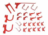 WALL CONTROL Slotted Toolboard Hook Kit: 20 Hooks, Red, Steel, Powder Coated (MPN 35-K-DLXRD). Key specifications — Locking System: Hanging; For Tool Type: Socket Wrenches; Material: Steel; Finish: Powder Coated; Includes: (2) Slotted Toolboard C-Brackets, 1 in x 1 in; Brand: WALL CONTROL; Color: Red.