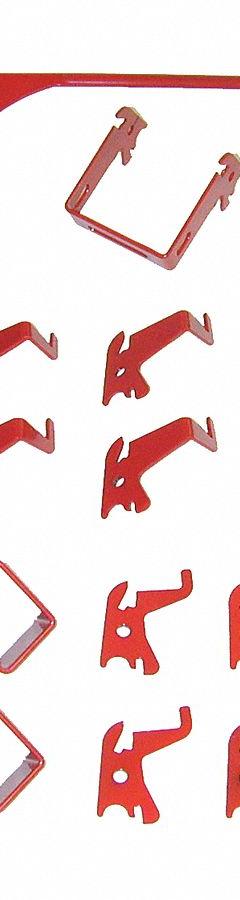 WALL CONTROL Slotted Toolboard Hook Kit: 20 Hooks, Red, Steel, Powder Coated (MPN 35-K-DLXRD). Key specifications — Locking System: Hanging; For Tool Type: Socket Wrenches; Material: Steel; Finish: Powder Coated; Includes: (2) Slotted Toolboard C-Brackets, 1 in x 1 in; Brand: WALL CONTROL; Color: Red.