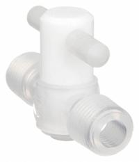 PARKER Stopcock: For Corrosive Chemicals Media, 2-Way, 1/4 in Pipe Size, PFA, Compression, PTFE, Tee (MPN MV-14-003). Key specifications — Handle Type: Tee; Brand: PARKER; Seal Material: PTFE; Valve Flow Pattern: 2-Way; Body Material: PFA; Connection Type: Compression x Compression.