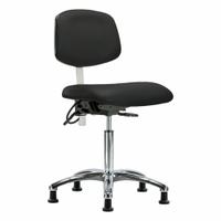 ESD/Cleanroom Task Chair: Vinyl, Armless, Ht Range 21 1/2 in to 29 in, 19 in Seat Wd, 18 in Seat Dp (MPN BR-NECR-MBCH-CR-T1-A0-NF-EG-ESDBLK). Key specifications — Foot Support: No; Back Tilt Backward: 13.5°; Back Tilt Forward: 10.5°; Base Material: Aluminum; Brand: APPROVED VENDOR; Product Type: Cleanroom Task Chair; Cleanroom Class: ISO 5; ESD-Safe: ESD-Safe.