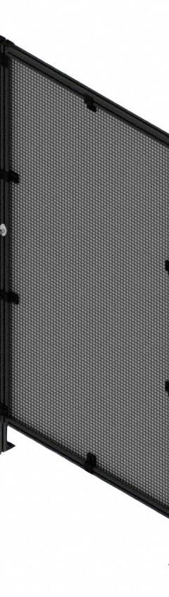 T-Slot Framing System Door: Stand-Alone, Black, Left Swing, 84 in H x 39 in W x 5 1/2 in D, Mesh (MPN 48222). Key specifications — Finish: Anodized; Brand: FAZTEK; Panel Color: Black; Panel Type: Mesh; Color: Black; Material: Wire; Mesh Shape: Square; Assembly: Assembled.