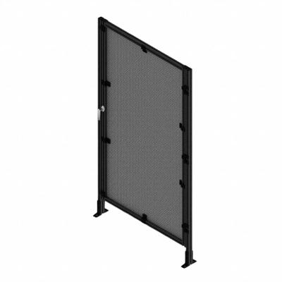 FAZTEK T-Slot Framing System Door: Stand-Alone, Black, Left Swing, 84 in H x 39 in W x 5 1/2 in D - Wire Mesh Standalone Door Kits