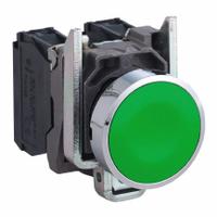 SCHNEIDER Flush Push Button Operator: Non-Illuminated, Flush Profile, Metallic, 22 mm, 1NO/1NC (MPN XB4BA35). Key specifications — Brand: SCHNEIDER; Action: Momentary; Series: XB4; Push Button Material Type: Metallic.