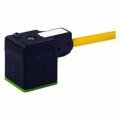 MURRELEKTRONIK Cordset: MSUD A Female Right Angle x Bare Wire, 5 m Cable Lg, PUR, Yellow, 3 Pins (MPN 7000-18001-0360500). Key specifications — Wire Size: 18 AWG; Brand: MURRELEKTRONIK; Cable Jacket Color: Yellow; IP Rating: IP67.