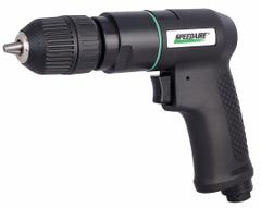 SPEEDAIRE Air-Powered Drill: 3/8 in Chuck, Medium Duty, 2,600 RPM, 0.5 hp, Keyless (MPN 21AA68). Key specifications — attr1320790: SPEEDAIRE.