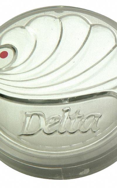 Delta Index Button: Acrylic, For Hot Handle Type, Color Index, Red, 1 1/2 in Overall Dia - Faucet Handle Caps