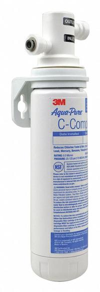 3M Water Filtration System: 0.5 micron Micron Rating, 750 gal Service Life - Gallons, White (MPN 04-99535). Key specifications — Filter Media: Activated Carbon; Reduces: Particulates.
