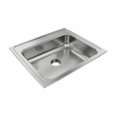 JUST MANUFACTURING Bowl Drop-In Sink: 22 in Overall Lg, 19 1/2 in Overall Wd, 6 in Bowl Dp, 1 Bowls (MPN SLNADA1921A602-J). Key specifications — Brand: JUST MANUFACTURING; Color Family: Silver/Gray.