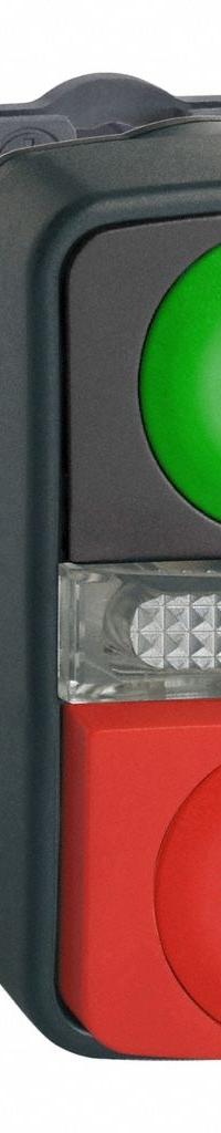 SCHNEIDER ELECTRIC Illuminated Push Button: 2 Buttons, 22 mm, 1NO/1NC, Non-Metallic, Full Volt, LED (MPN XB5AW73731M5). Key specifications — AC Contact Rating: 3 A @ 240 V; Action: Momentary/Momentary; DC Contact Rating: 0.27 A @ 250 V; Legend: I/O; Operator Illumination: Illuminated; Product Type: Push Button Operators; Series: XB5; Manufacturer Part Number: XB5AW73731M5.