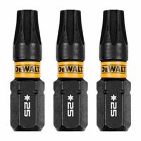 DEWALT Insert Bit: Insert Bit, T25 Bit Size, Torx® Head, T25 Bit Industry Size, Std, Hex, 3 PK (MPN DWAF1TX25IR3). Key specifications — attr1119738: Hex; attr1119740: Standard; attr1119734: S2 Steel; attr1119737: Insert Bit; attr1119741: DEWALT.