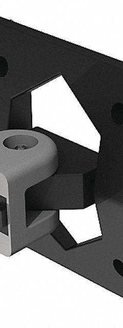 Monitor Mount: 15 Series/40 Series/45 Series, 113 mm x 112.8 mm x 113 mm, Black/Gray, Zinc-Plated (MPN 061SM7510040). Key specifications — System of Measurement: Metric; Adjustability: Rotate; Material: Polyamide; Finish: Zinc-Plated; For Extrusion Profile Type: Single; Includes Fasteners: Yes; Monitor Mounting Type: 2-Way Pivot Mount; Fastener Thread Size: M4.