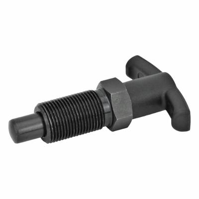 JW WINCO Indexing Plungers with T-Handle: Nonlocking, Steel Body & Plunger, M16x1.5 - Nonlocking T-Handle Indexing Plungers