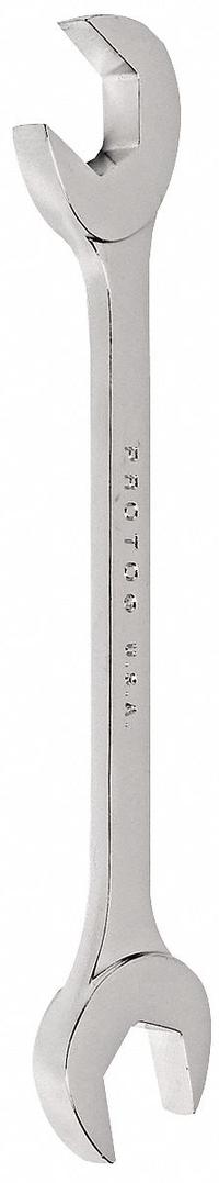 PROTO Open End Wrench: Alloy Steel, Chrome, 7/8 in Head Size, 8 in Overall Lg, Std (MPN J3128). Key specifications — attr309776: No; attr309781: Chrome; attr309780: Alloy Steel; attr324939: PROTO.