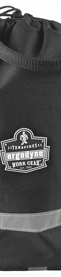 ERGODYNE Bucket Bag: 10 in W x 15 in H x 10 in L, Black, Polyester, 0 Pockets, Drawstring (MPN GB5130). Key specifications — attr1118525: ERGODYNE; attr1125037: Black; attr1125041: Polyester; attr1203718: No.