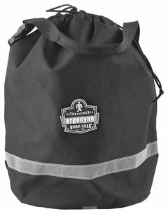 ERGODYNE Bucket Bag: 10 in W x 15 in H x 10 in L, Black, Polyester, 0 Pockets, Drawstring (MPN GB5130). Key specifications — attr1118525: ERGODYNE; attr1125037: Black; attr1125041: Polyester; attr1203718: No.