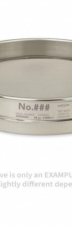 ADVANTECH Standard Stainless Steel Cloth Test Sieve: Stainless Steel, 8 in Outside Dia, 1 5/8 in Ht (MPN 325SS8H). Key specifications — Screen Material: Stainless Steel; Brand: ADVANTECH; Frame Material: Stainless Steel; Standards: ASTM E11; US Standard Screen Size: #325.