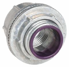 RACO Hubs (Myers) for RMC/IMC: 1 1/4 in Trade Size, 1 7/8 in Overall Lg, Zinc, Insulated (MPN 1705). Key specifications — Insulated: Yes; Thread Size: 1-1/4"-11-1/2; Thread Type: NPT; Brand: RACO.