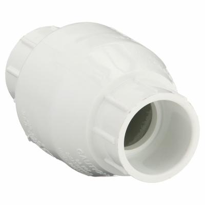 NDS Swing Check Valve: Swing, Inline Valve Body, 1 1/4 in Pipe Size, IPS x IPS - PVC Inline Swing Check Valves