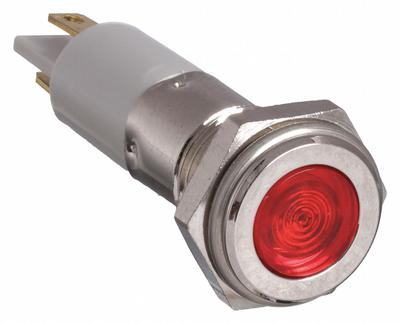 APPROVED VENDOR Flush Panel Light: 12 mm Panel Mounting Hole Dia, LED, Red, Flush Head - LED Indicator Pilot Lights