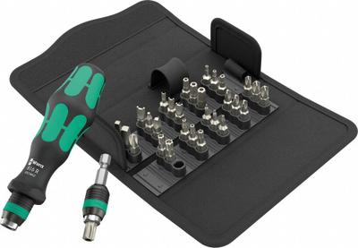 WERA Multi-Bit Screwdriver Set: Security Hex/Spanner/Square/Torq-Set/Torx/Tri-Wing Tip - Security Multi-Bit Screwdrivers