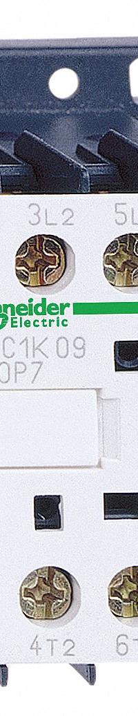 SCHNEIDER Miniature IEC Magnetic Contactor: Non-Reversing, 3 Poles, 3NO Contacts, 12 A, 24V AC Coil (MPN LC1K1210B7). Key specifications — attr945107: SCHNEIDER; attr972381: No.