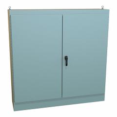 HAMMOND Enclosure: Steel, 72 in x 72 in x 18 in, NEMA 12, Solid Cover, Hinged (MPN 1418ZY18). Key specifications — Brand: HAMMOND; Closure Method: Handle; Knockouts: Not Included.