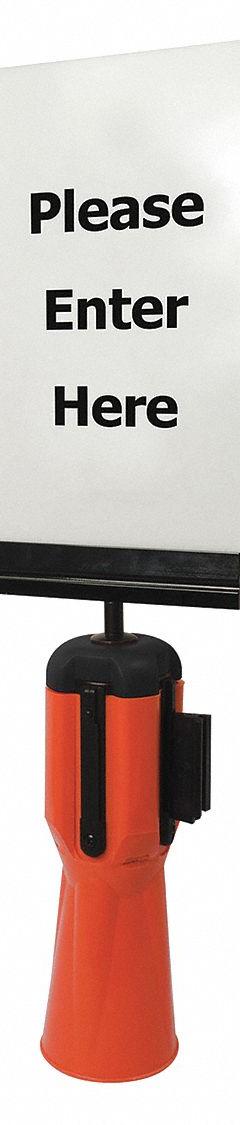 TENSABARRIER Sign Frame: Black, 5 in Overall Wd (MPN TC114-SIGN-TOPPER). Key specifications — attr193638: TENSABARRIER; attr982147: Black; attr982154: Adapter; attr982153: Traffic Cone Topper; attr982157: Plastic.