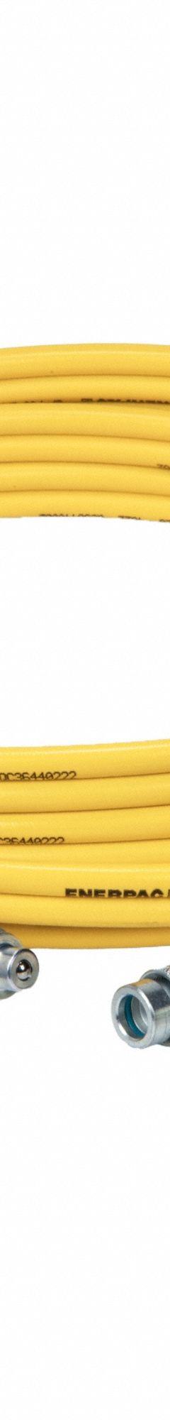 Hydraulic Hose: 1/4 in ID, TR630 + TH630 x TH630 + TR630, 39 ft Lg, Yellow, Thermoplastic, THQ712T. Key specifications — Hose Color: Yellow; Hose Tube Material: Thermoplastic; Fitting Type: TR630 + TH630 x TH630 + TR630; Manufacturer Part Number: THQ712T; Brand: ENERPAC.