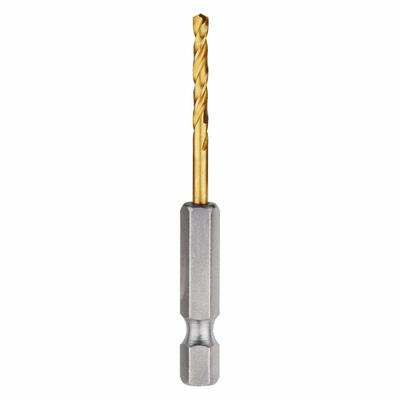 MILWAUKEE Hex Shank Drill Bit: 7/64", 135° Split Point, TiN-Coated HSS, Impact Rated - Milwaukee Shockwave Impact Duty Drill Bits