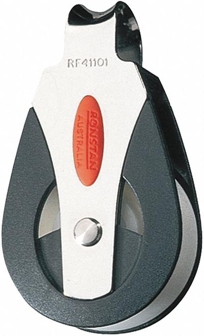 RONSTAN Pulley Block: Fixed, Pulling, 880 lb Working Load Limit, 7/16 in Compatible Rope Dia - Fixed-Eye Attached Pulley Blocks