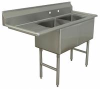 ADVANCE TABCO Scullery Sink: 2 Bowls, 43 in Overall Ht, 74 1/2 in Overall Lg, 29 1/2 in Overall Wd (MPN FC-2-2424-24L). Key specifications — Brand: ADVANCE TABCO.