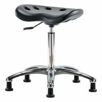 Stool: Polyurethane, Ht Range 20 in to 27 1/2 in, 17 in Seat Wd, 14 in Seat Dp, 5 Glides, 0 Casters (MPN PTMBSL-CR-NF-RG-BLK). Key specifications — Brand: APPROVED VENDOR; Foot Support: No; Base Material: Aluminum; ESD-Safe: Not ESD Safe; Number of Casters: 0.