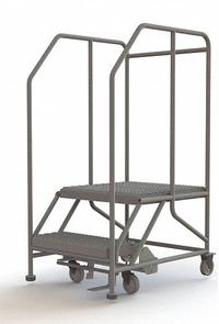 TRI-ARC Mobile Work Platform: 1.7 ft Platform Ht - Max, 24 in x 24 in, Steel, 800 lb Load Capacity (MPN WLWP122424SL). Key specifications — Mobility: Rolling; Brand: TRI-ARC; Color: Gray; Height Adjustability: Fixed Height; Includes Handrails: Handrails Included; Locking Mechanism: Foot-Activated Step Lock; Handrails: Includes Handrails.