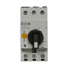 EATON Manual Motor Protector: Non-Reversing, 3 Poles, 12 A, Thermal Protection, Selector Switch (MPN XTPR012BC1). Key specifications — Maximum Voltage Rating: 600V AC; Brand: EATON; Thermal Units Required: None (Starter Includes Integrated Thermal Units); Frame Size (Width): 45mm (B Frame).