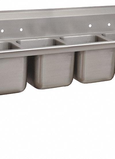 ADVANCE TABCO Scullery Sink: 4 Bowls - Four-Bowl Freestanding Kitchen & Bar Sinks without Faucets