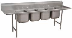 ADVANCE TABCO Scullery Sink: 4 Bowls, 42 in Overall Ht, 122 in Overall Lg, 27 in Overall Wd (MPN 9-4-72-24RL). Key specifications — Brand: ADVANCE TABCO.