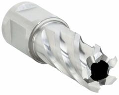 SLUGGER BY FEIN Annular Cutter: 55/64 in Cutter Dia, 1 in Max Cutting Dp, Bright, High Speed Steel (MPN 63134219001). Key specifications — attr253884: No; attr253885: Bright; attr253886: High Speed Steel; attr253887: Weldon Flat; attr253888: Fractional Inch; attr277149: SLUGGER BY FEIN.