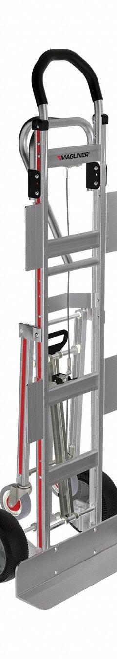 MAGLINER Appliance Hand Truck: 600 lb, Single-Loop, Silver, Aluminum, Pneumatic, 59 in Handle Ht (MPN HDARB1CM2E-12WL). Key specifications — Brand: MAGLINER.
