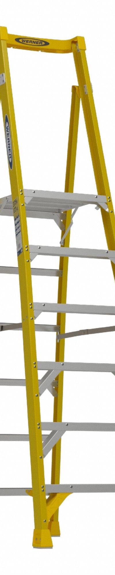 WERNER Podium Stepladder: 8 ft Ladder Size - General Purpose Podium Stepladders