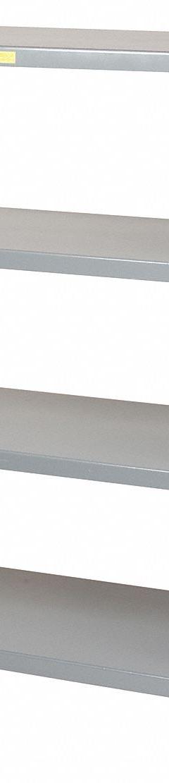 LITTLE GIANT Metal Shelving: Heavy-Duty, Standalone, 48 in x 24 in, 72 in Overall Ht, 4 Shelves (MPN 4SH-2448-72). Key specifications — Brand: LITTLE GIANT; Finish: Powder Coated; Color: Gray.