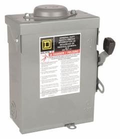 SQUARE D Safety Switch: Non-Fusible, 60 A, Three Phase, 240V AC, Galvanized Steel, Indoor/Outdoor (MPN DU322RB). Key specifications — attr867131: SQUARE D.