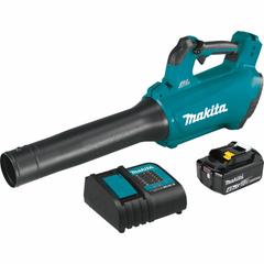 MAKITA Battery-Powered Handheld Leaf Blower Kit: LXT®, 459 cfm Max. Air Flow, 116 mph Max. Air Speed (MPN XBU03SM1). Key specifications — attr976723: Blower; attr976705: 4.0 Ah; attr976738: MAKITA.