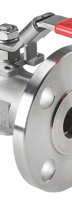 KECKLEY Manual Two-Way Ball Valve: 3/4 in, 316 Stainless Steel, Straight, Class 150 Flange (MPN BVF1RF2RSSRGSL-075). Key specifications — Brand: KECKLEY; Handle: Locking Lever.