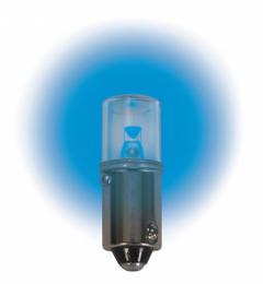 APPROVED VENDOR Compact LED Bulb: LED, Miniature Bayonet (BA9s), (T) Tubular, T3-1/4, 6.3V DC, Blue (MPN LM1006MB-B). Key specifications — Light Color: Blue; Trade Number: 51,55,44,47,239,755,1406,1847,1850,1866,1810,1888; Voltage: 6.3V DC; Brand: APPROVED VENDOR; Bulb Shape: T3-1/4.