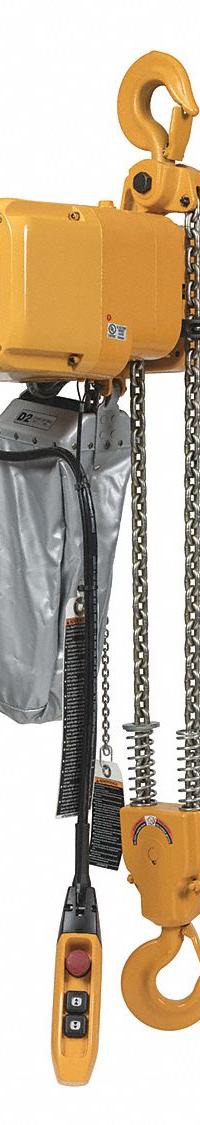 HARRINGTON Electric Chain Hoist: H4 - Heavy Duty, 460V AC, Hook Mounted - No Trolley, 2 Speeds (MPN NER050LD-30). Key specifications — Brand: HARRINGTON; Includes: Quick Disconnect Plugs on Pendant; Operating Voltage: 460V AC; Headroom Clearance: 28 in - 30 in.