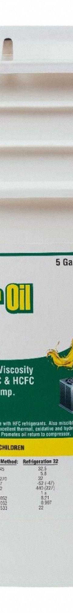 COMSTAR Synthetic Oil: Polyol Ester, 5 gal, 150 SUS, -52°F Pour Point, Yellow, A2L Compatible (MPN 45-008). Key specifications — Viscosity Grade: ISO-32; Brand: COMSTAR; Compatible Refrigerant Group: HFC; Compatible Refrigerant Type: R-32; Product Type: Synthetic Oil.
